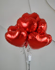 Love Heart Balloon Bouquet Valentines Red