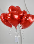 Love Heart Balloon Bouquet Valentines Red